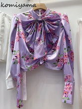 Broken Flower Blusas Mujer Bow Shirts & Blouses Elegant Tmeperament Women Clothing Full Sleeve Camisas 2025 Korean Style Ropa