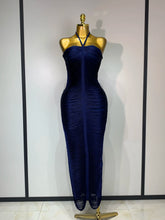 Women's Fashion Tassel Split Hanging Neck Bodycon Dress Elegant Celebrity Evening Party Luxuru Birthday Wedding Guest Dress