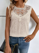 Cross border hot selling European American women's knitted jacquard hollowed out lace patchwork collar loose casual vest