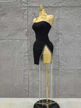 High Quality Women Sexy Strapless Diamond Chain Bodycon Mini Bandage Dress Celebrate Nightclub Party Birthday Cocktail Outfit