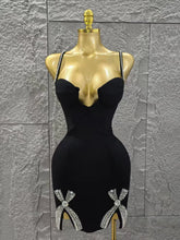 Hot Sale Women Sleeveless Sexy Strap Shinning Diamond Bodycon Mini Bandage Dress Nightclub Party Celebrate Bar Singer Outfit