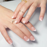 Nude Color Fake Nails for Women and Girls Short Round Head Press on Nails White French Tip Simple DIY Manicure False Nails
