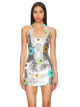 Luxury Women Celebrity Sexy Backless Halter Leaf Mesh Sequins Mini Gowns Dress 2025 Elegant Evening Party Club Vestido