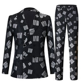 Men's Black Double Breasted Suit Fashion Design Wedding Suit Slim Fit Prom Groom Tuxedo Bridegroom Best Man Blazer Pants black