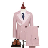 Fashion Pink Suit Set For Men Formal Party Classic Blazer Pants New Year Gala Elegant Male Outfits Wedding Grooms Luxury Tuxedos Pink