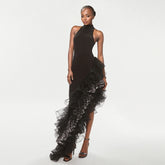 High Quality Women Sexy Off the Shoulder Bodycon Long Bandage Ruffles Dress Celebrate Evening Party Birthday Outfit