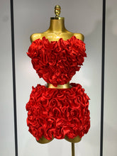 Women Sexy Strapless Red flower Top With Mini Skirt Bodycon Bandage Suit Celebrity Party Cocktail Birthday Two Pieces Set