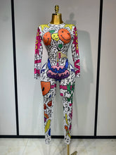 Sparkly Colorful Balloon Cartoon Stretch Sexy Dance Stage Jumpsuit Birthday Party Shiny Rhinestone Performance Club Stage Outfit