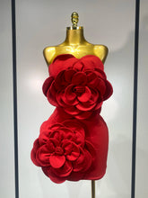 Women Sexy Strapless Backless Flower Red Mini Bodycon Dress 2025 Celebirty Elegant Evening Club Party Luxury Birthday Dresses