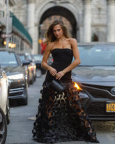 Black White Beige Women Sexy Strapless Off the Shoulder Mesh Long Dress High Street Celebrate Evening Party Birthday Outfit