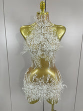 Stock Women Sexy Mesh See Through Pearl Lace Party Mini Dress Celebrate Birthday Photo Shoot Wear Performance Stage Costume