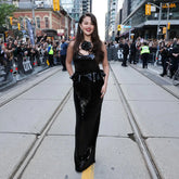 Celebrity Red Carpet Dress Black Color Shinning Sequins Sexy Halter Bodycon Long Dress Evening Party Outfit Vestido