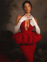 Women Celebrity Sexy Halter Backless Red Flower Maxi Long Bodycon Bandage Dress 2025 Elegant Evening Club Party Dress