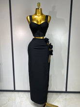 Summer New 2025 Women Sexy Flower Black Red Bandage Two Piece Set Celebrity Evening Party Skirt Suits Luxury Birthday Outfit