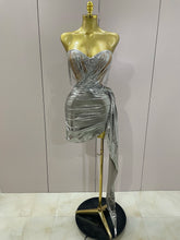 STOCK 2025 New Sexy Strapless Sequin Top Short Skirt 2 pcs Set Women Party Celebrate Nightclub Singer Performance Stage Outfit