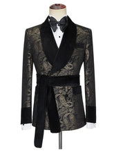Cenne Des Graoom 2023 New Men's Suit Paisley Tuxedo For Wedding Double Breasted Shawl Velvet Lapel Jacket 2 Pieces With Belt