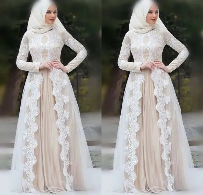 Muslim Wedding Dresses for Women A Line vestidos de noiva 2022 Plus Size Zipper Back Long Sleeve свадебное платье