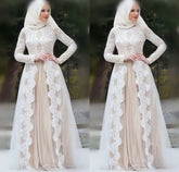 Muslim Wedding Dresses for Women A Line vestidos de noiva 2022 Plus Size Zipper Back Long Sleeve свадебное платье