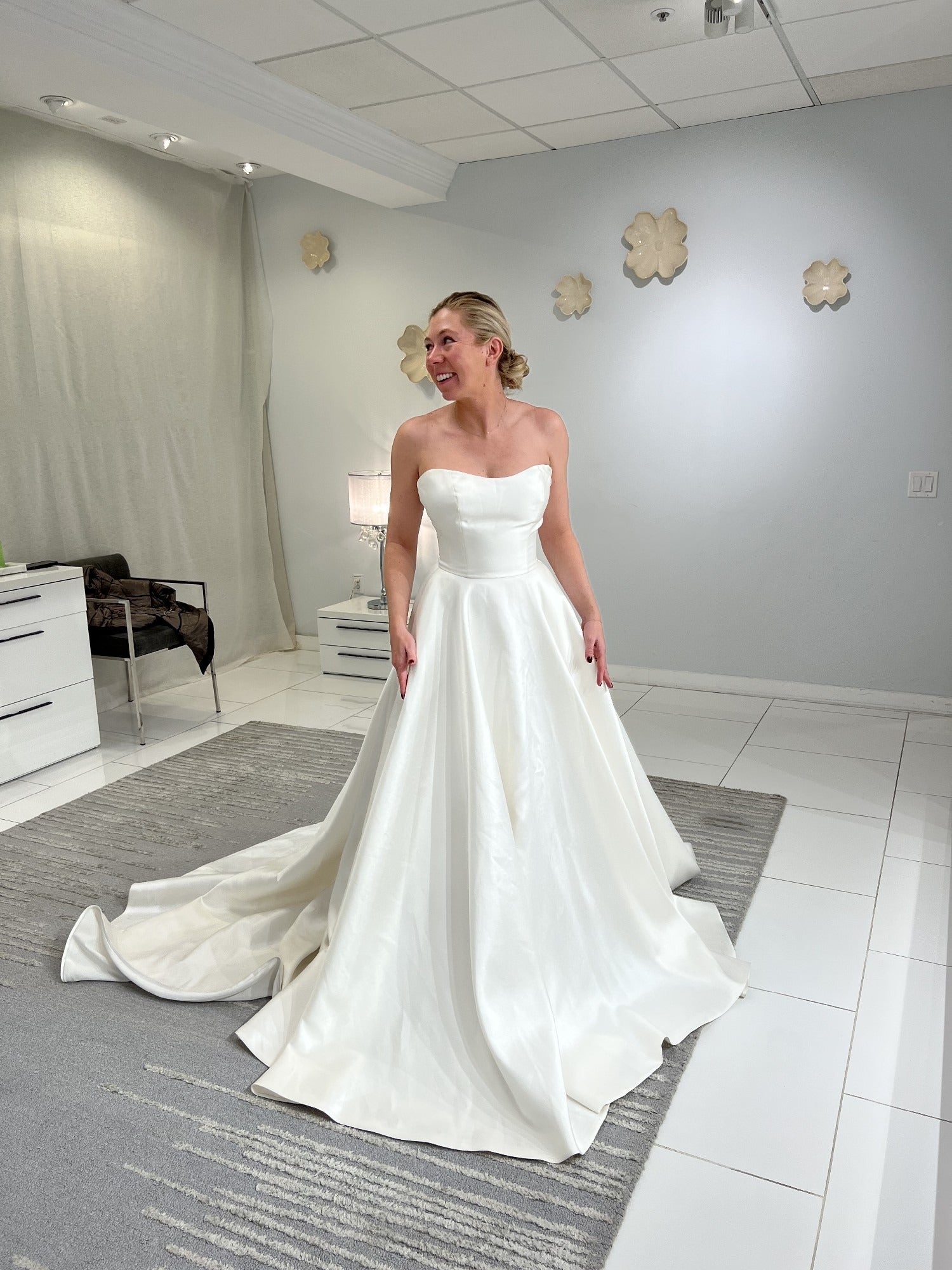 Elegante Brautkleider trägerloser A-Linie-Brautkleider sexy Roben für formelle Party ärmellose einfach Vestidos de Novia