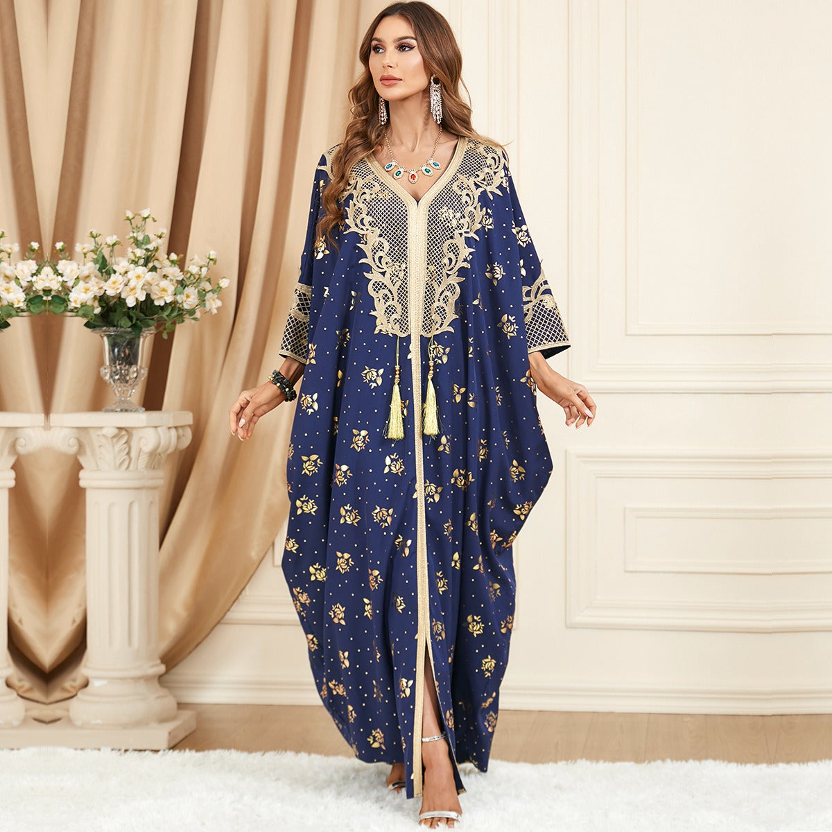 Kimono Abaya dubaï robe de luxe mode musulmane gland manches chauve-souris décontracté ample caftan marocain femmes Jalabiya Ramadan