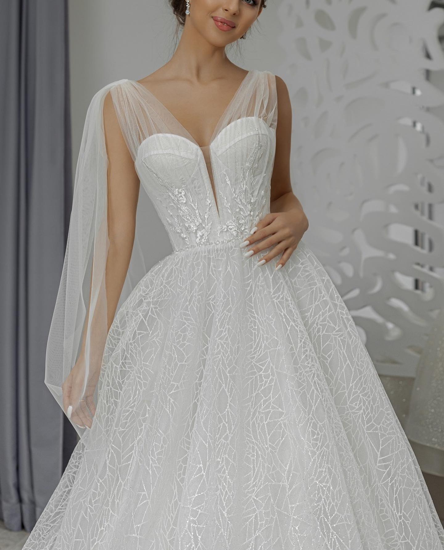 A Line Wedding si veste a due cinghie in pizzo Appliqque Abiti da sposa Vestidos de novi Robe de Mariée