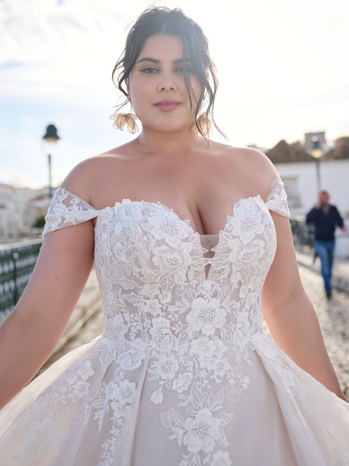 Layout Nizza von Schulter Applikationen Schatz Braut Kleid Kurzärmelöhe Rückenlose Hochzeitskleider maßgeschneiderte Roben de Mariée