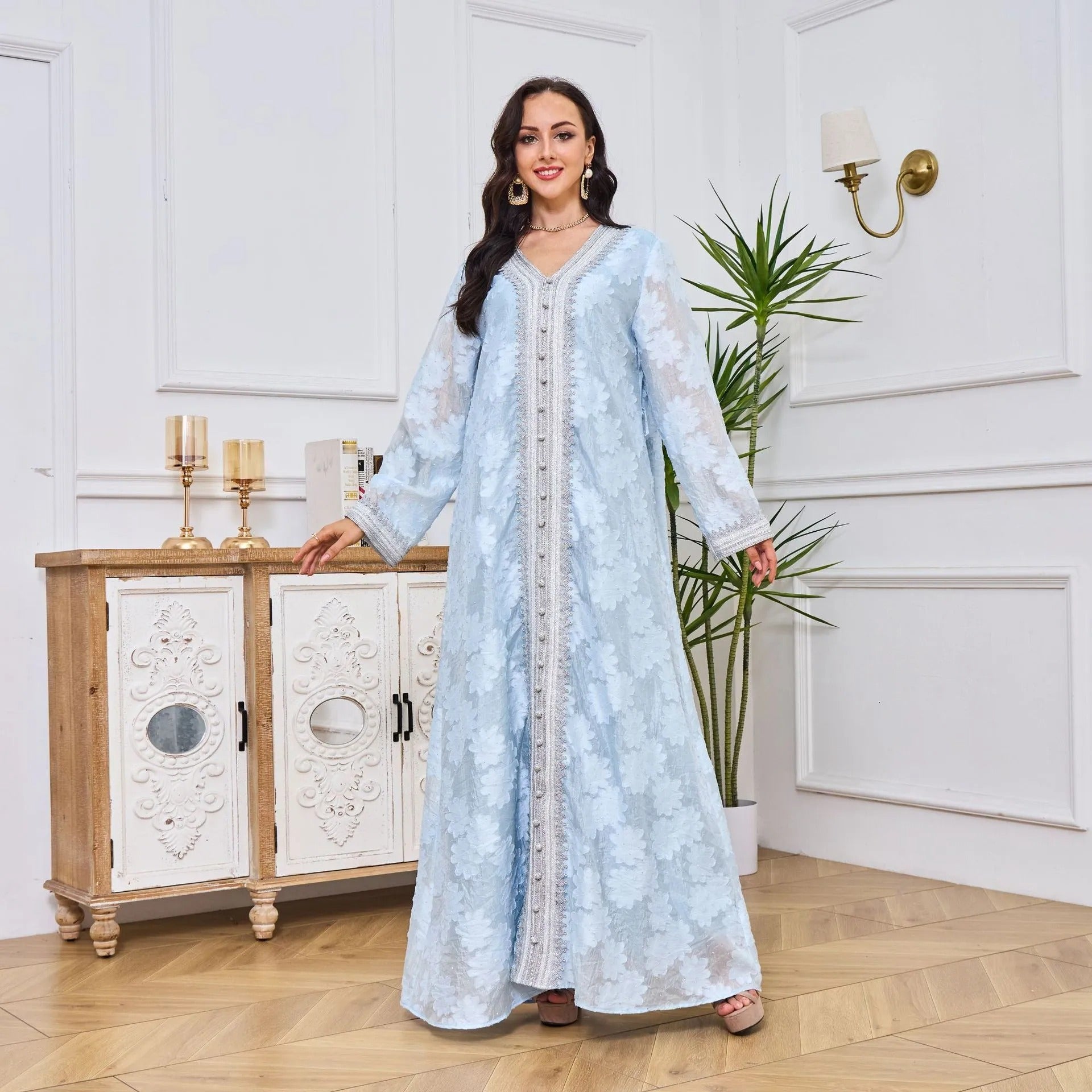 ABAYA ISLAMIC ISLAMIC IMPRINT TAP TRIM MANEIRA MANAGEM FELIA VESTIMENTOS CINELENTES DE VENÇA VELHA VENDELOS LONGOS PARA MULHERES ARÁBIA SAUDI