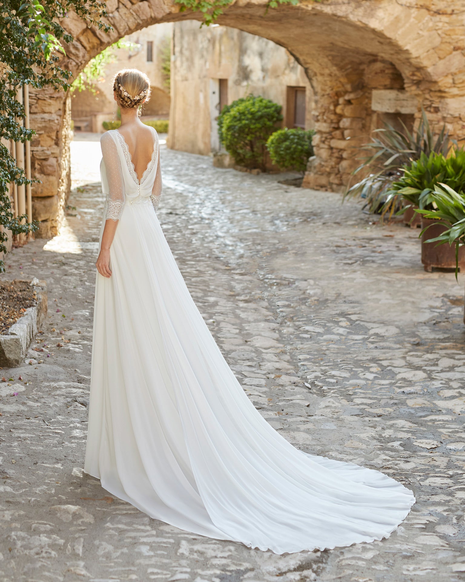 Abiti da sposa per colpi da sposa con scollo bohémien perfetti 3/4 maniche da sposa senza spicco per donne Appliques in pizzo Vestidos de nolia