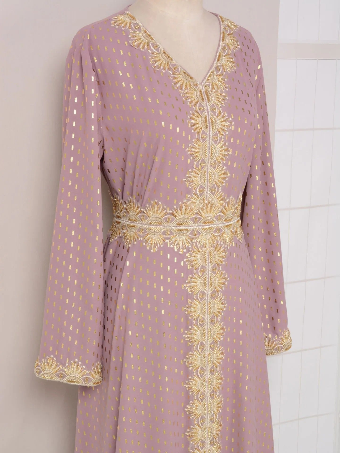 Fashion perline con cintura con cintura da sera con abbigliamento da sera marocchino Abaya Turkish Saudi Kaftan