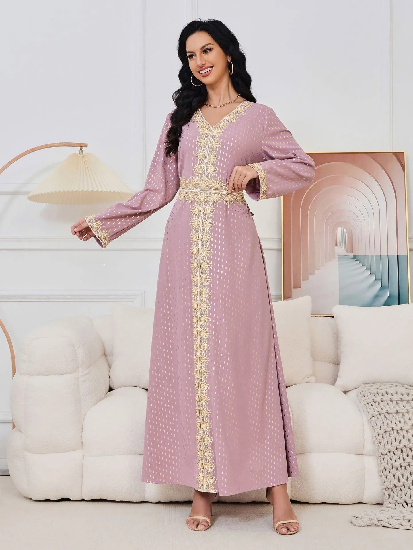 Fashion perline con cintura con cintura da sera con abbigliamento da sera marocchino Abaya Turkish Saudi Kaftan