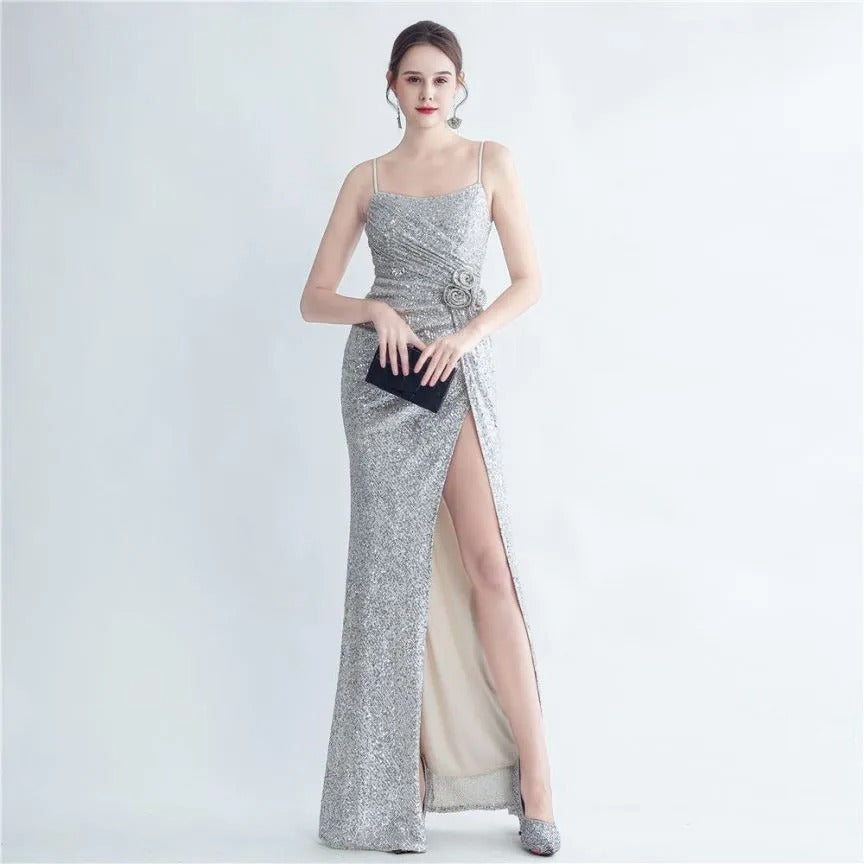 Sexy backless maxi sequin summer dress women elegant luxury birthday party dresses long prom bridesmaid evening dresses vestidos