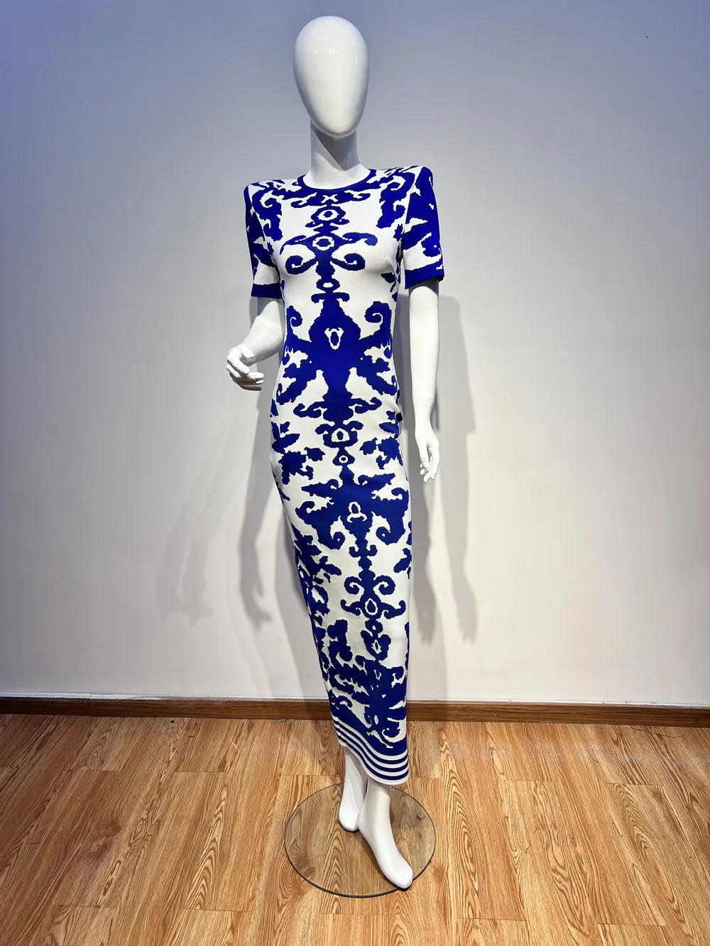 2024 Summer Women's Fashion Printed Bandage Dress Sexy Short sleeved Round Neck Chinese Style Long Dress Elegant Party Dress