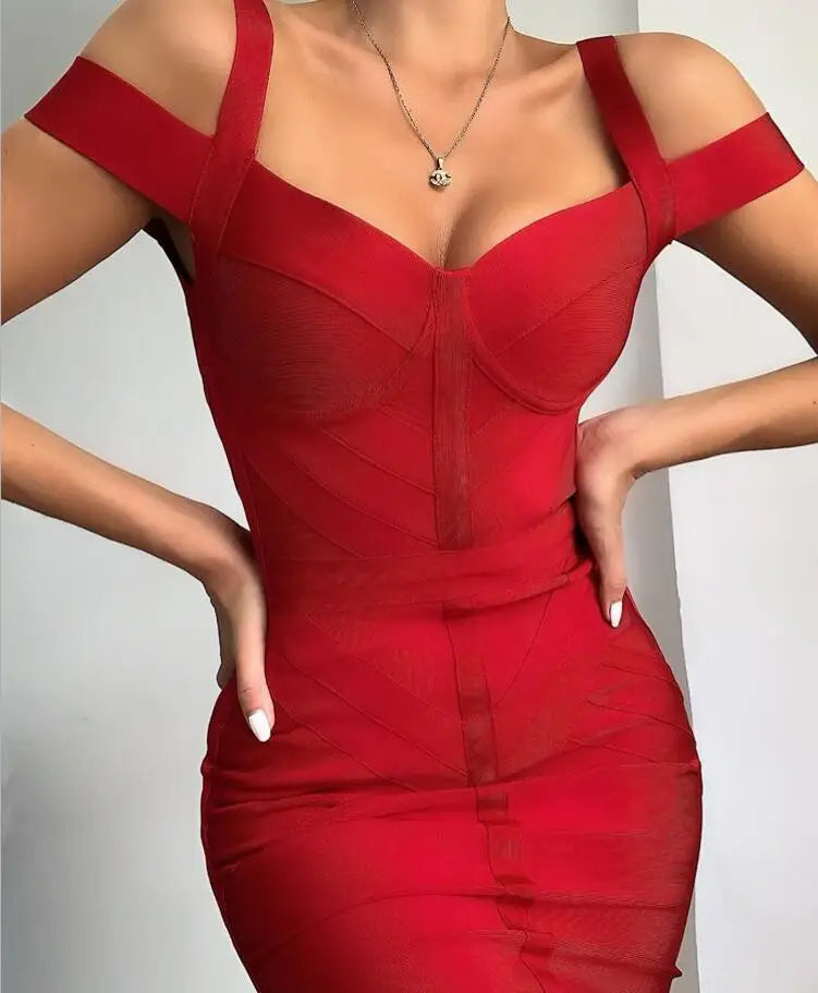Wholesale Vestidos Sexy Sleeveless Black Red Women Summer Bandage Dress 2022 Designer Fashion Evening Club Party Dress Vestido