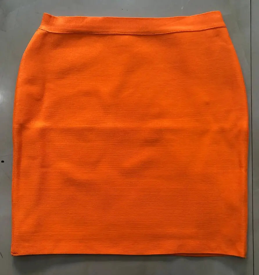 Candy Color Sexy Women Bodycon Mini Bandage Skirt 2021 Designer Fashion Black Pencil Skirt Faldas 43cm