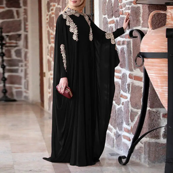 Abaya Dubai Kaftan Muslim Women Batwing Sleeve Dress Arab Robe Farasha Gowns Morocco Maxi Cocktail Gown Turkish Gowns Ramadan
