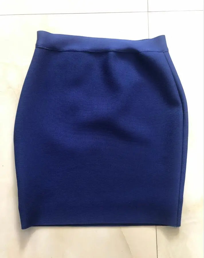 Candy Color Sexy Women Bodycon Mini Bandage Skirt 2021 Designer Fashion Black Pencil Skirt Faldas 43cm