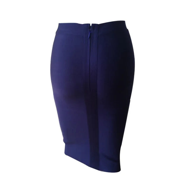 Wholesale Women Summer Fashion Sexy Black Blue Orange Red Beige Bandage Skirt 2022 Designer A Line Pencil Skirt Faldas 60cm