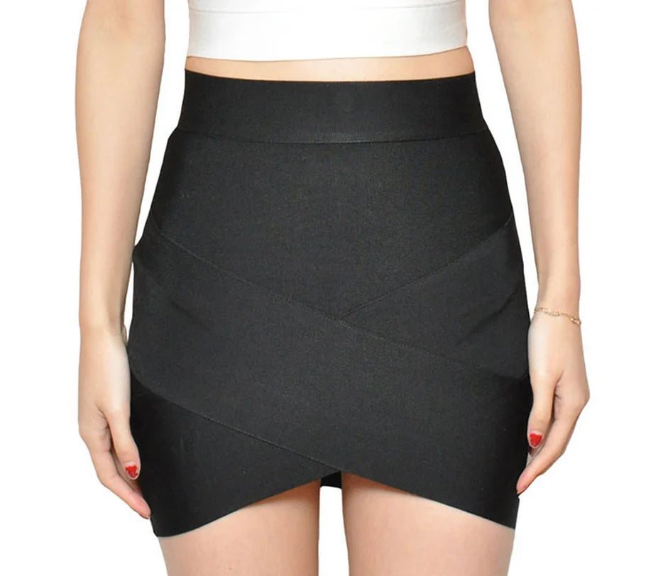 High Quality Ladies Rayon Thick Short Rayon Bandage Skirt Cocktail Party Cute Mini Skirt Vestidos