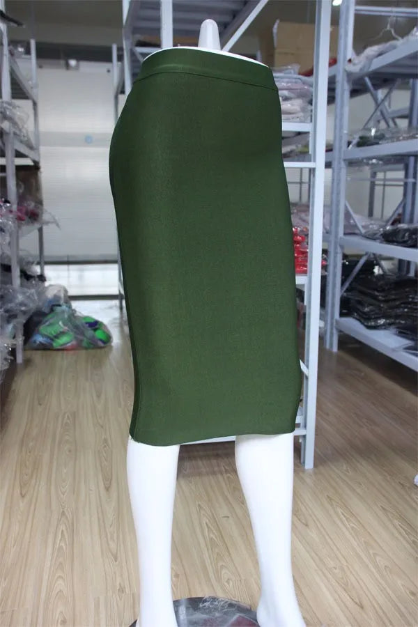 Wholesale Women Summer Fashion Sexy Black Blue Orange Red Beige Bandage Skirt 2022 Designer A Line Pencil Skirt Faldas 60cm