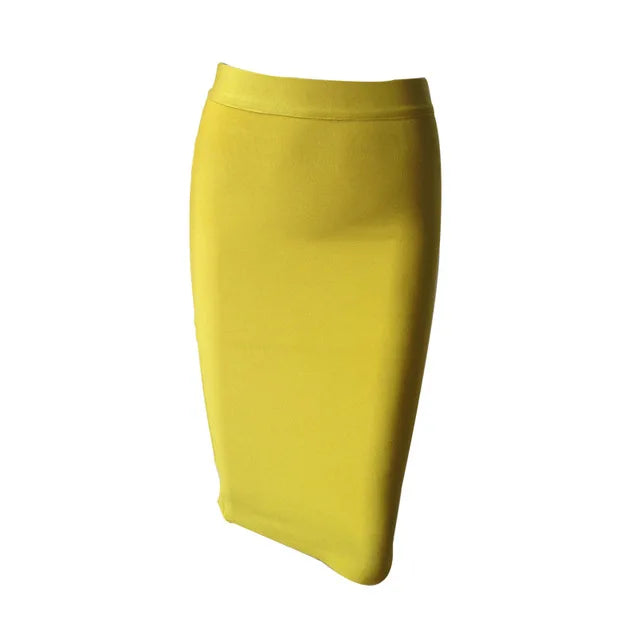 Wholesale Women Summer Fashion Sexy Black Blue Orange Red Beige Bandage Skirt 2022 Designer A Line Pencil Skirt Faldas 60cm