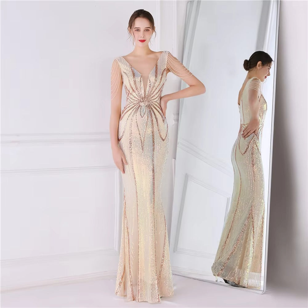 Sexy zwart witte maxi pailletten zomerjurk vrouwen elegant verjaardagsfeestje lange jurken luxe formele prom avondjurken vestidos