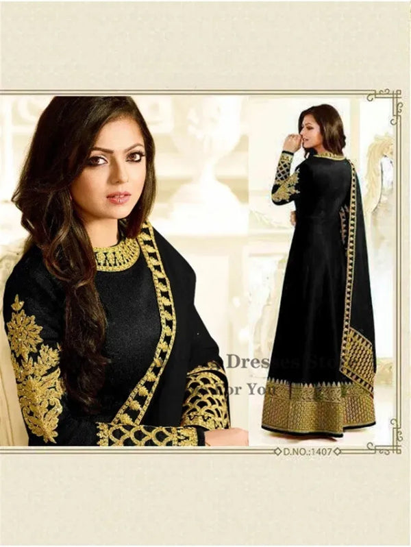 Navy Blue Dubai Arabic Caftan Evening Dresses Gold Embroidered Long Sleeves Moroccan Kafan Formal Party Gowns Suit