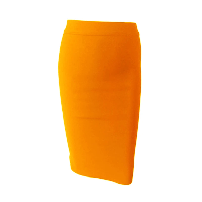 Wholesale Women Summer Fashion Sexy Black Blue Orange Red Beige Bandage Skirt 2022 Designer A Line Pencil Skirt Faldas 60cm