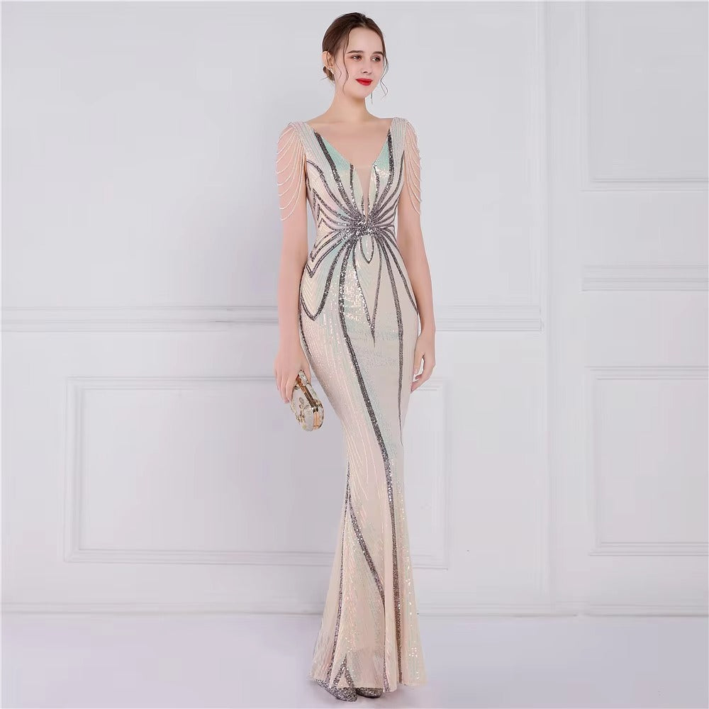 Sexy zwart witte maxi pailletten zomerjurk vrouwen elegant verjaardagsfeestje lange jurken luxe formele prom avondjurken vestidos