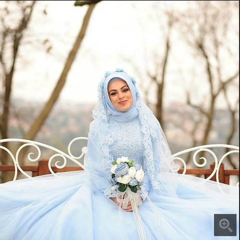 Vestido De fiesta árabe largo musulmán, vestidos De novia De manga larga con escote alto, vestido De baile para mujer, incluye velos y bufanda, 2022