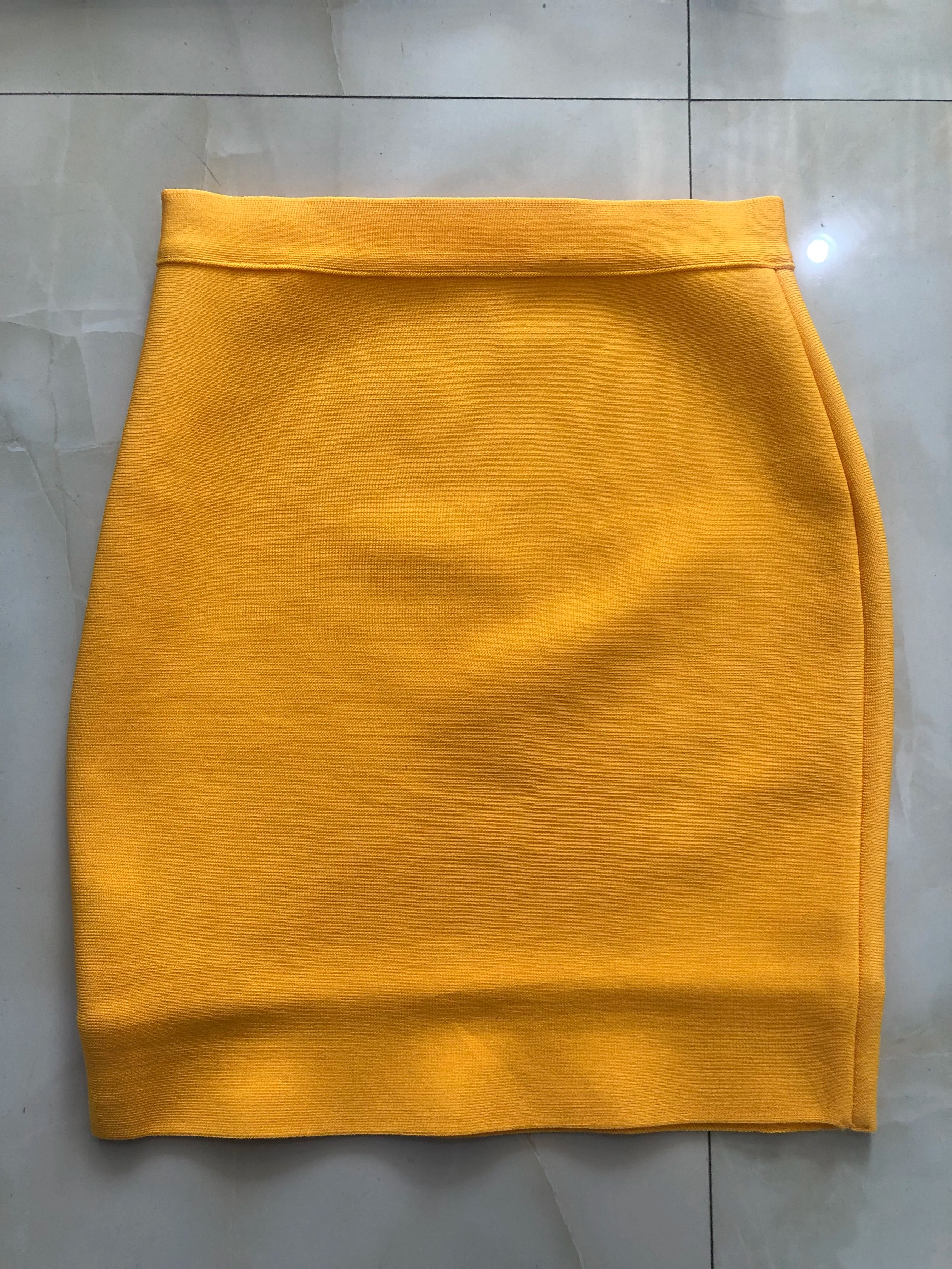 Candy Color Sexy Women Bodycon Mini Bandage Skirt 2021 Designer Fashion Black Pencil Skirt Faldas 43cm
