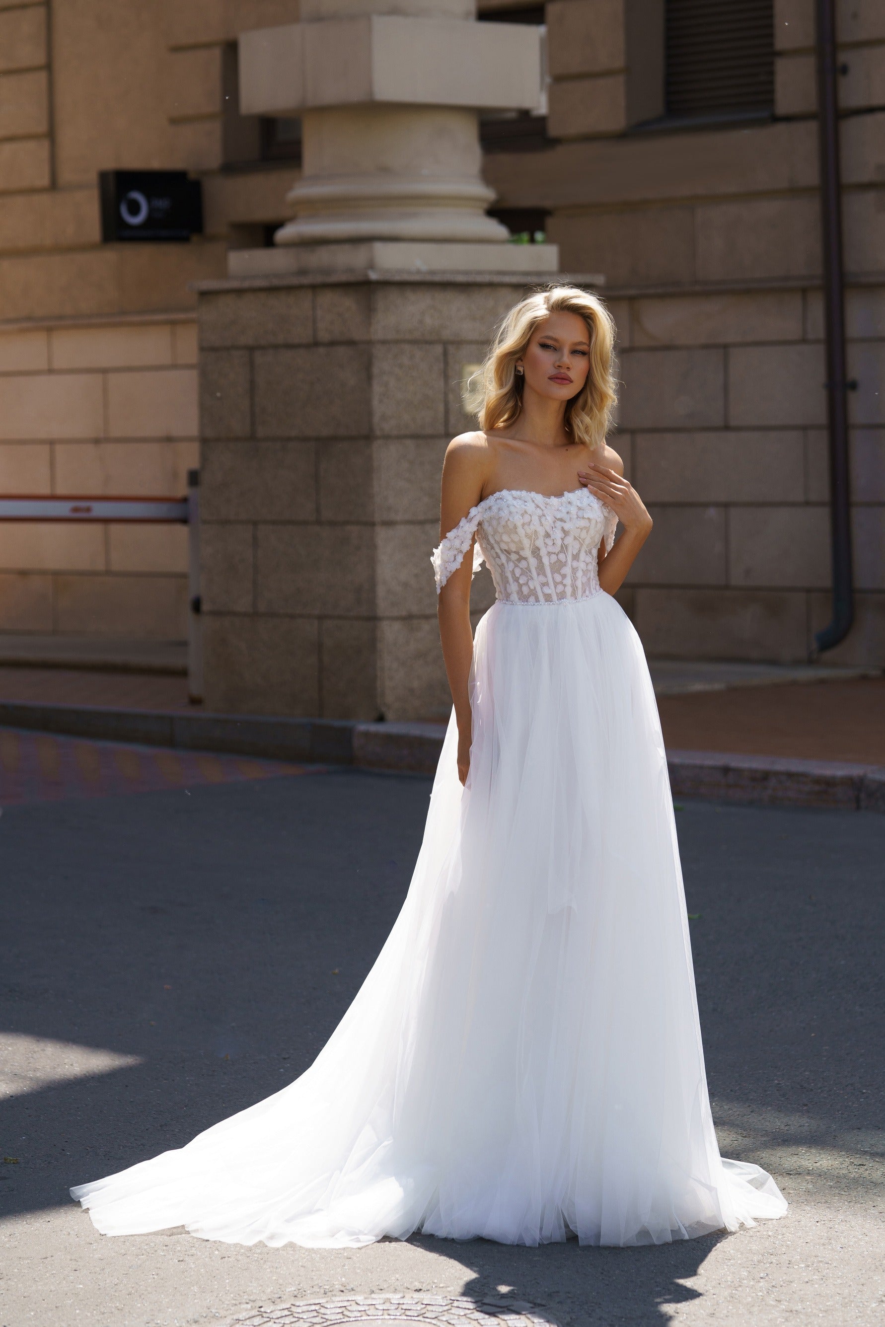 Spiaggia eleganti appliques in pizzo fuori dalla spalla abiti da sposa da sposa a sposa a trainna abito sposa sposa vestidos largos