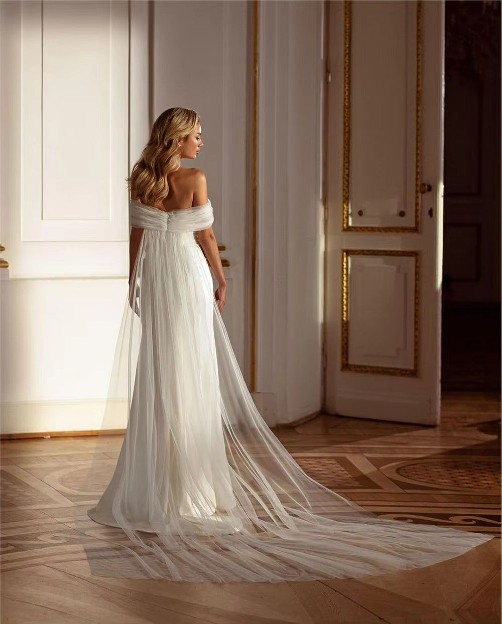 Robe De mariée sirène en Satin, sans bretelles, avec traîne De balayage en Tulle, Sexy, fendue, épaules dénudées 