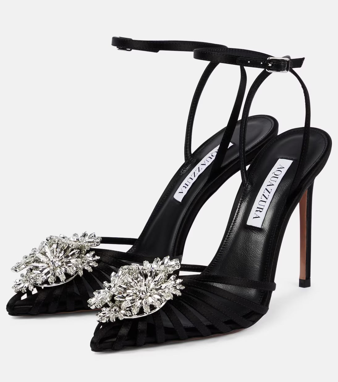 Retro Rhinestone Flower Stiletto Wysokie obcasy spiczaste palce puste romans Sandały Sandały Fash