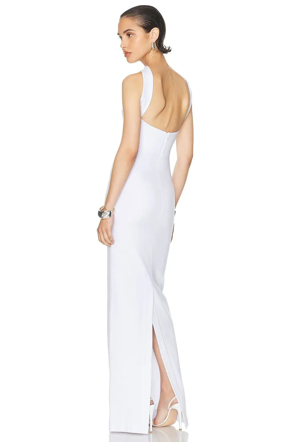 White Red Color Women Sexy Halter Off the Shoulder Bodycon Long Bandage Dress Fashion Celebrate Evening Party Red Carpet Dress